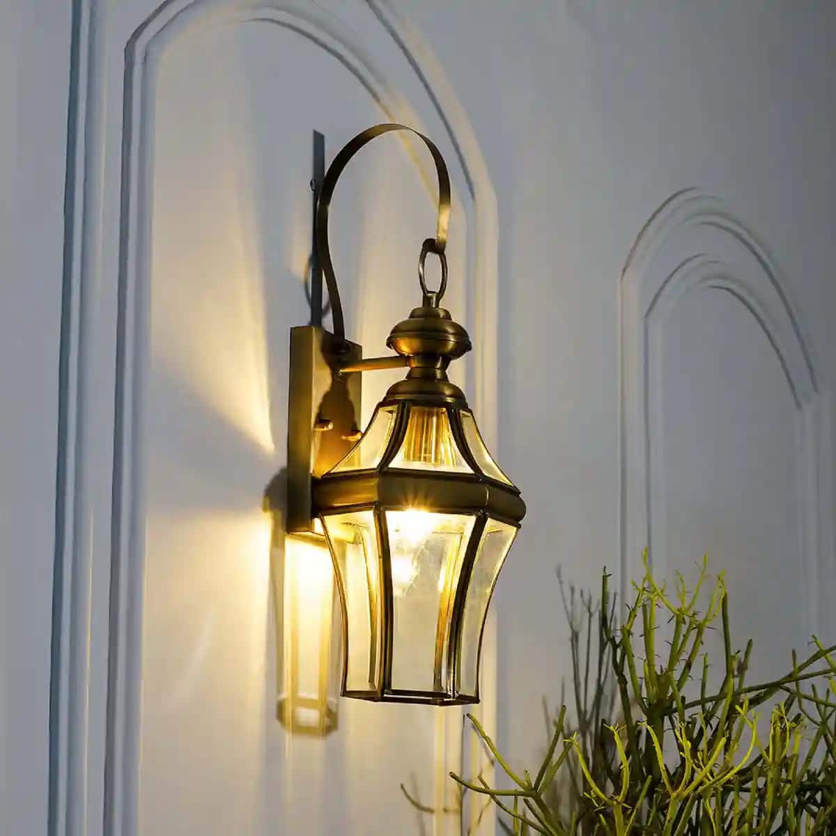 Terrace Brass and Glass Wall Light