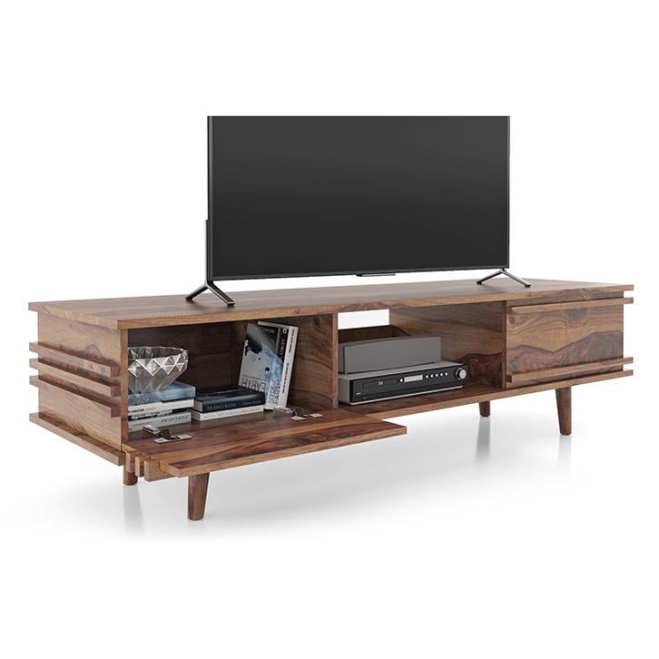 Parker Solid Wood Free Standing TV Unit in Teak Finish