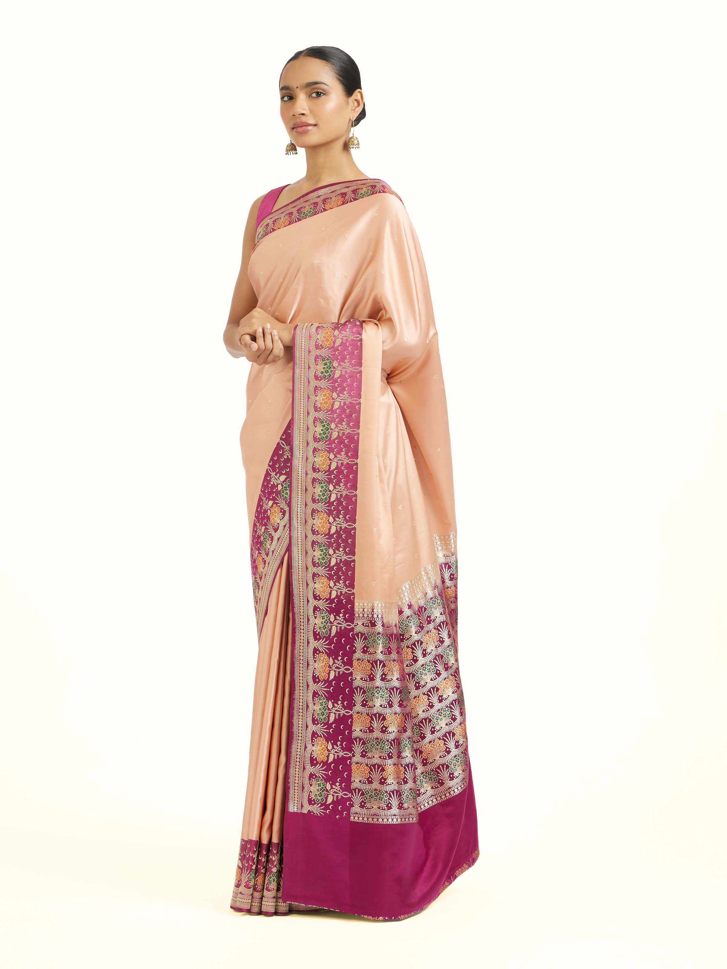 White Silk Banarasi Saree