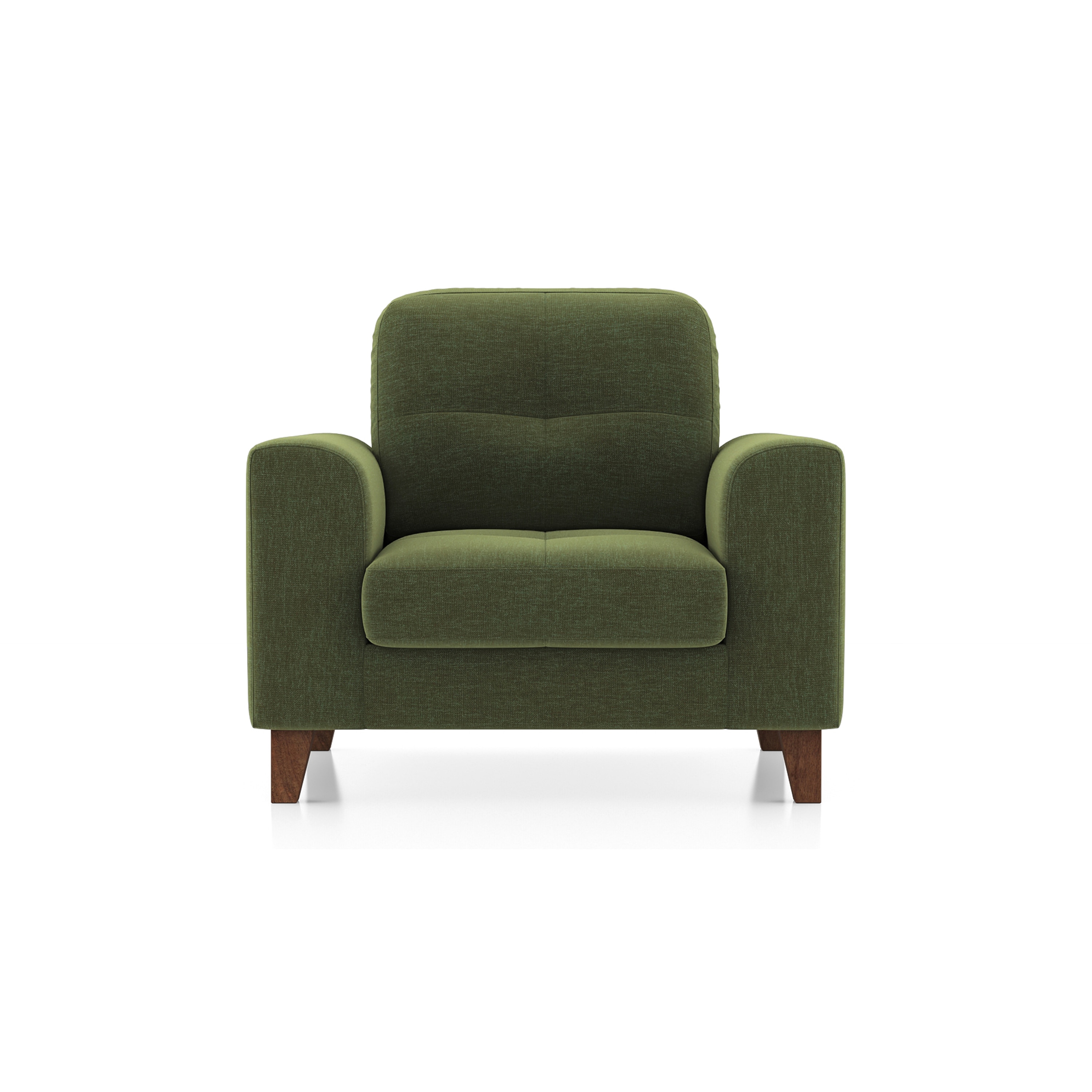 Verona Essential 1 Seater Fabric Sofa In Moss Green Colour