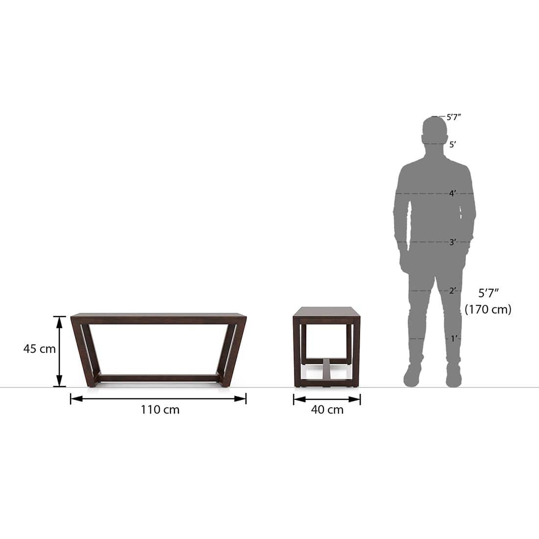 Caprica Dining Bench In Mango Walnut Finish