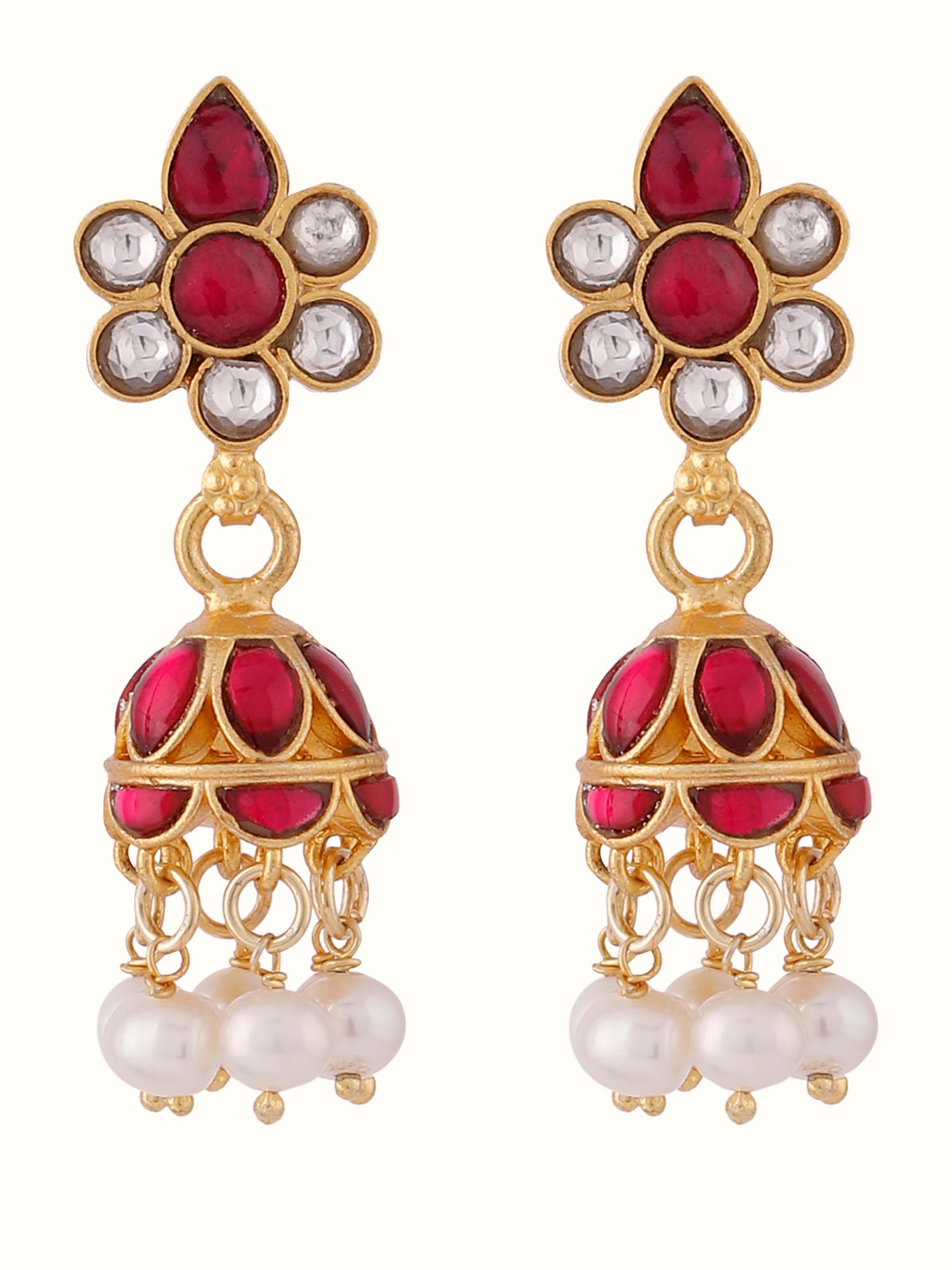 Front view of Silver Smithing Jhumkas