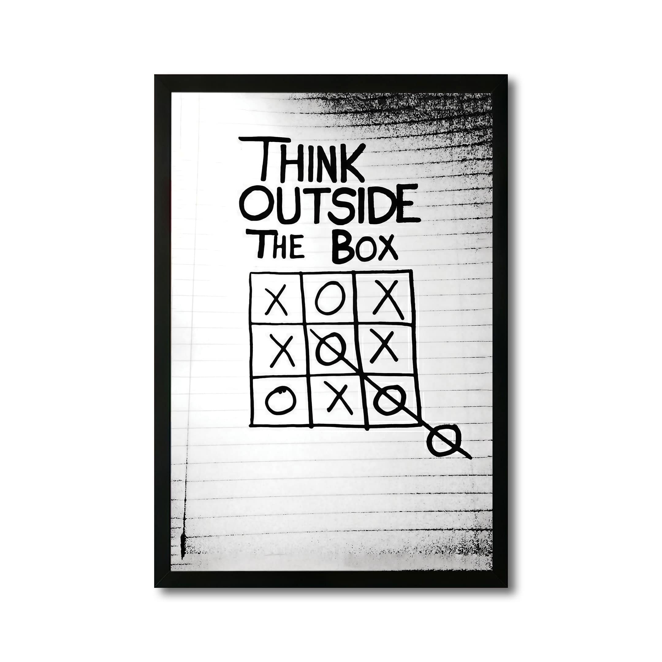 The Castle Decor Think Outside The Box Motivational Wall Art 8x12 Inch - The Castle Decor