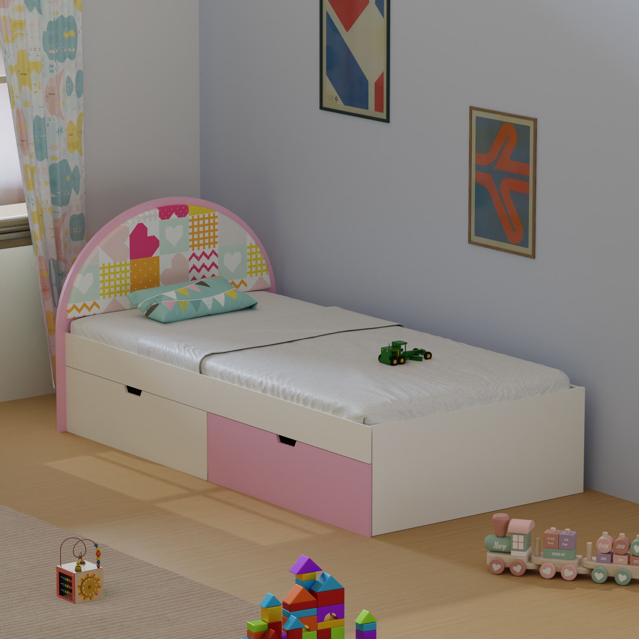 Sweet Slumber Kids Single Bed in Heart Theme