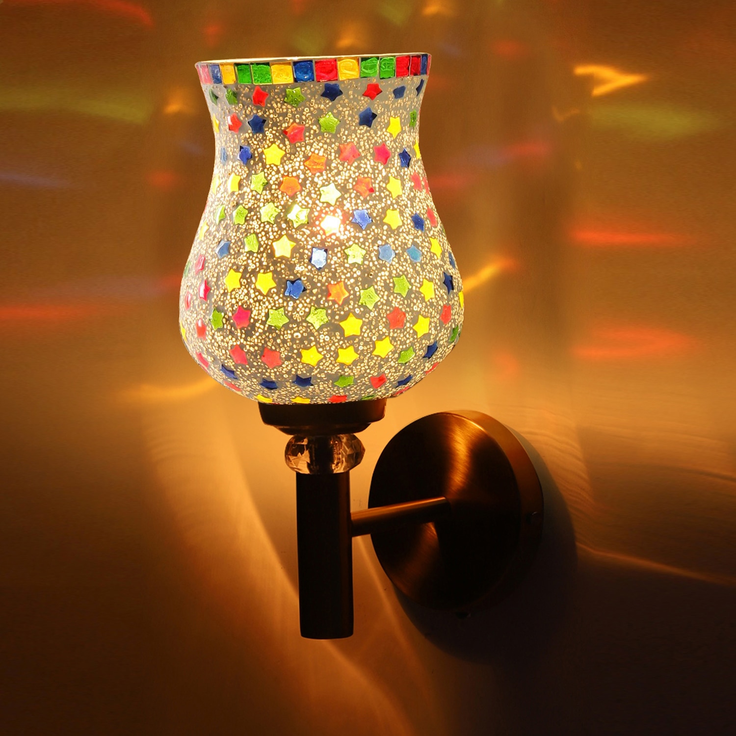 Devansh Metal Electric Wall Light in Gold Colour with Multi Shade Count of 1 Light - Devansh