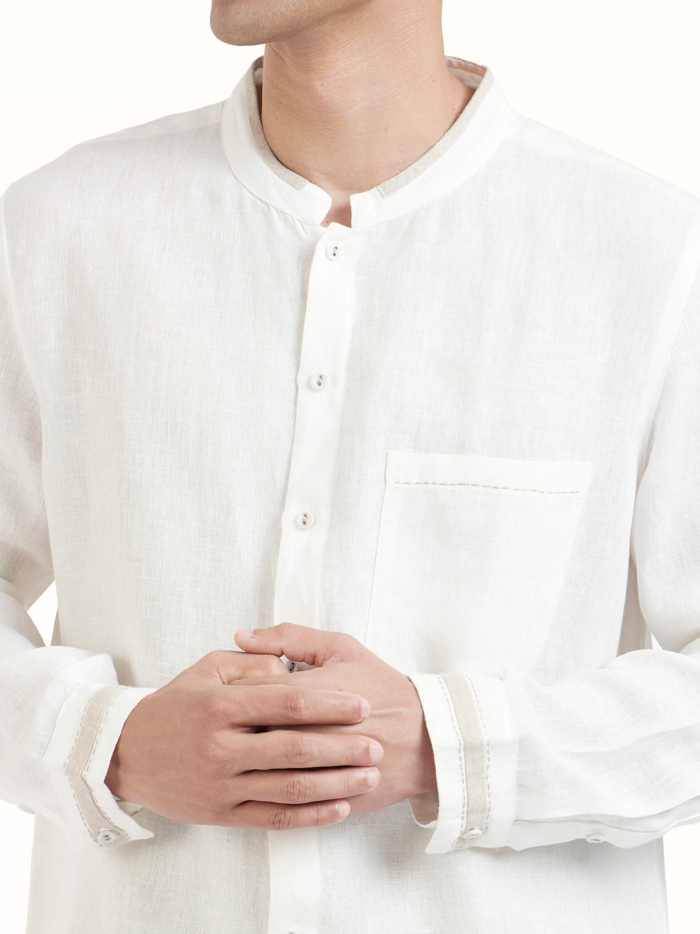 White Cotton Hand-spun Sleeveless Jacket