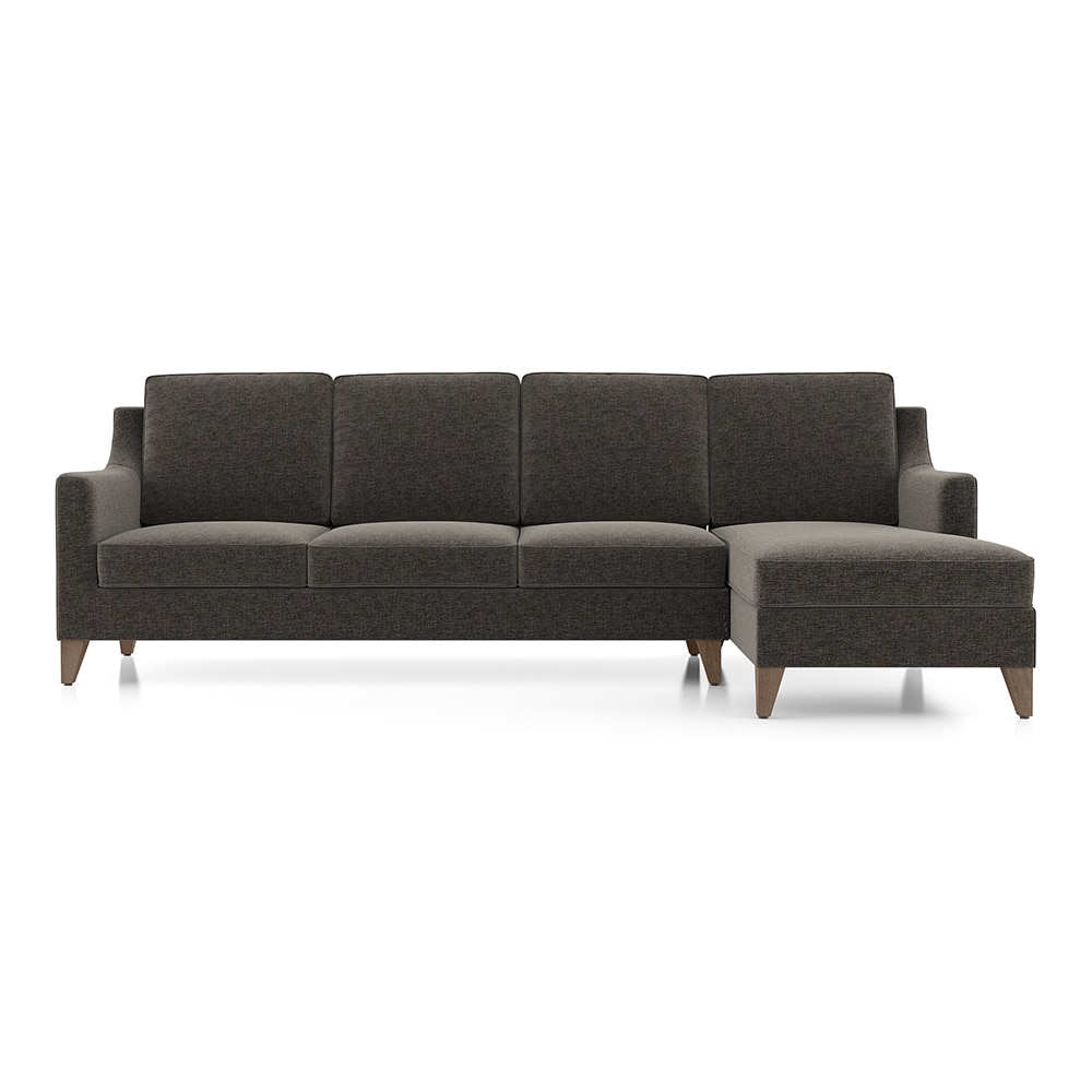 Abbey Sectional Sofa (Colour : Smoke Grey, Cushion : Soft, Seater : Right Aligned 3 Seater + Right Aligned Chaise) - Urban Ladder