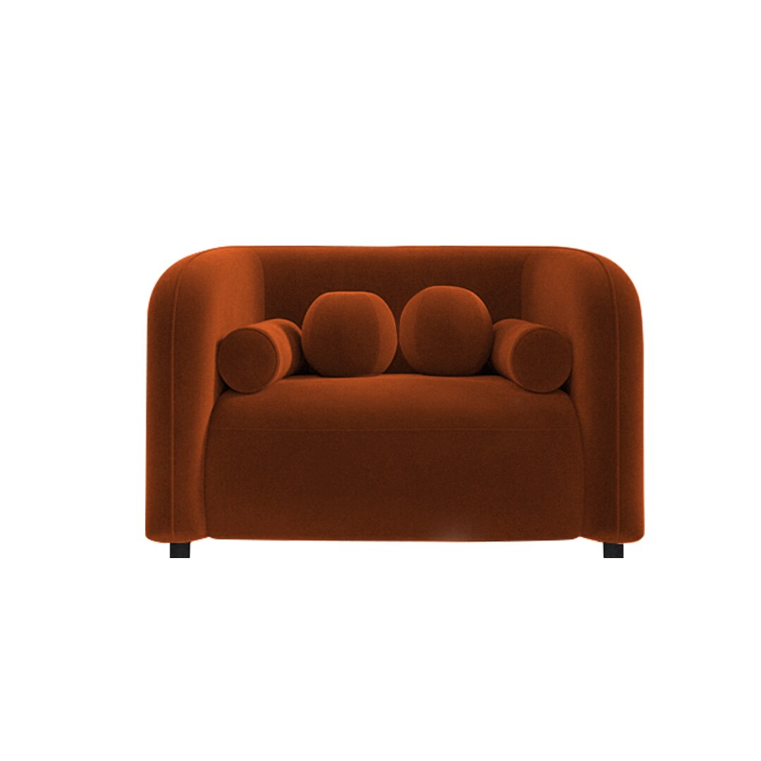 Homro Velvet 1 Seater Sofa in Orange Colour