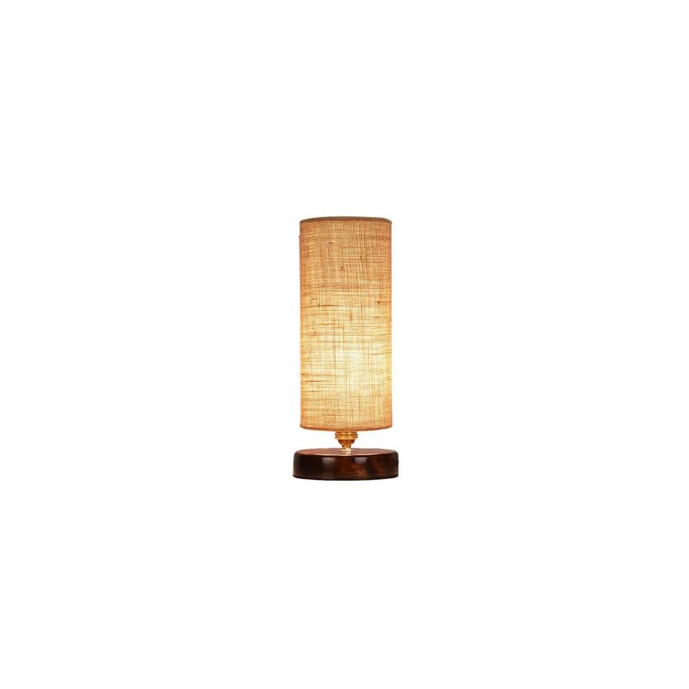 Sierra Beige Jute table lamp with brown wood base
