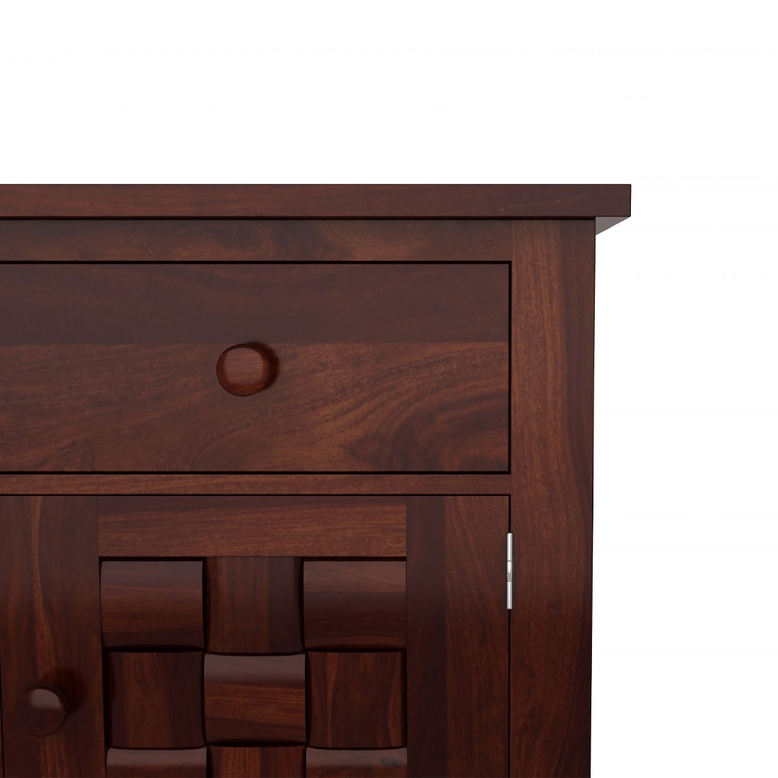 Woodway Solid Wood Bedside Table in Teak Finish