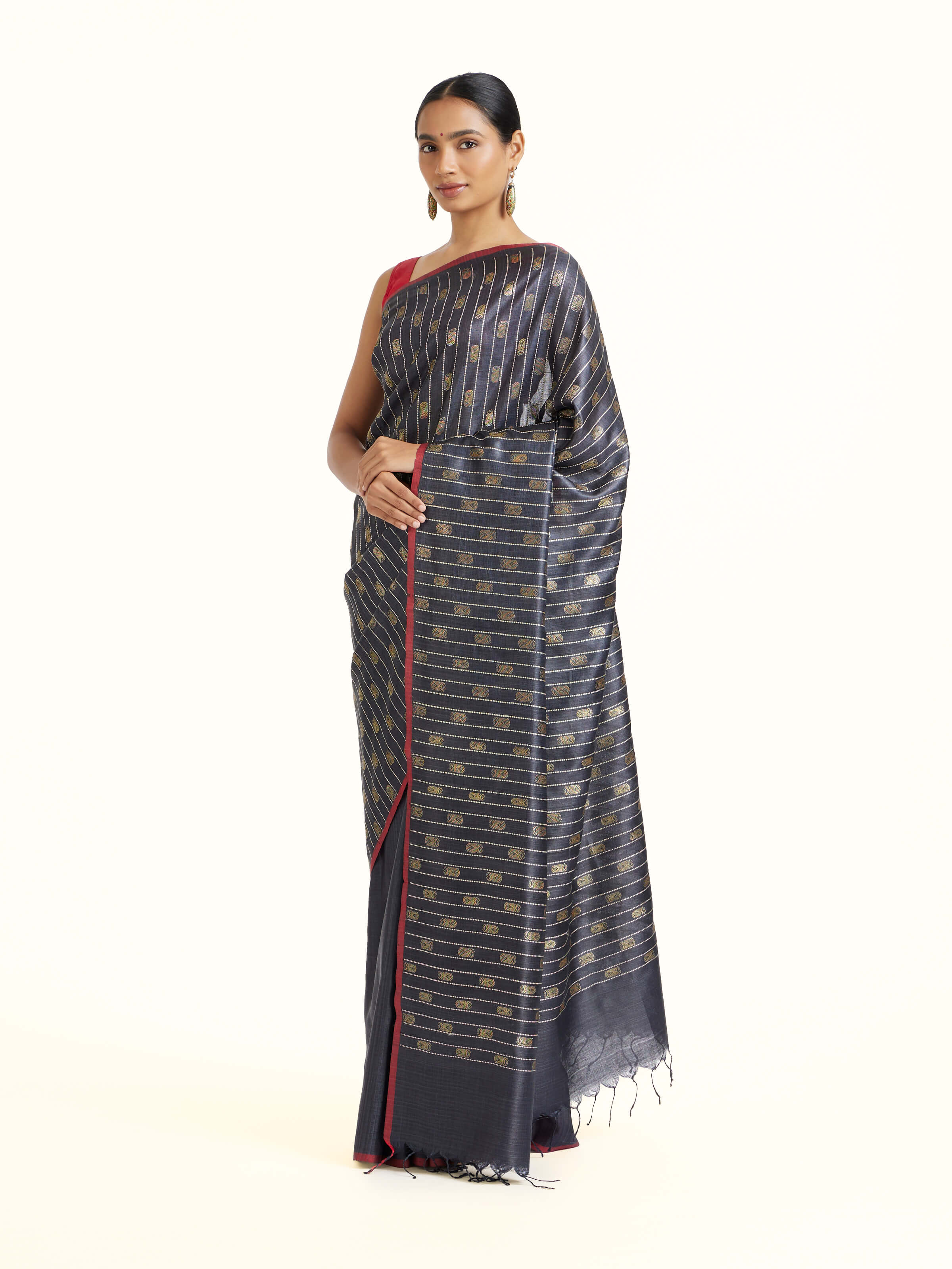 Blue Tussar Silk Odisha Ikat Saree