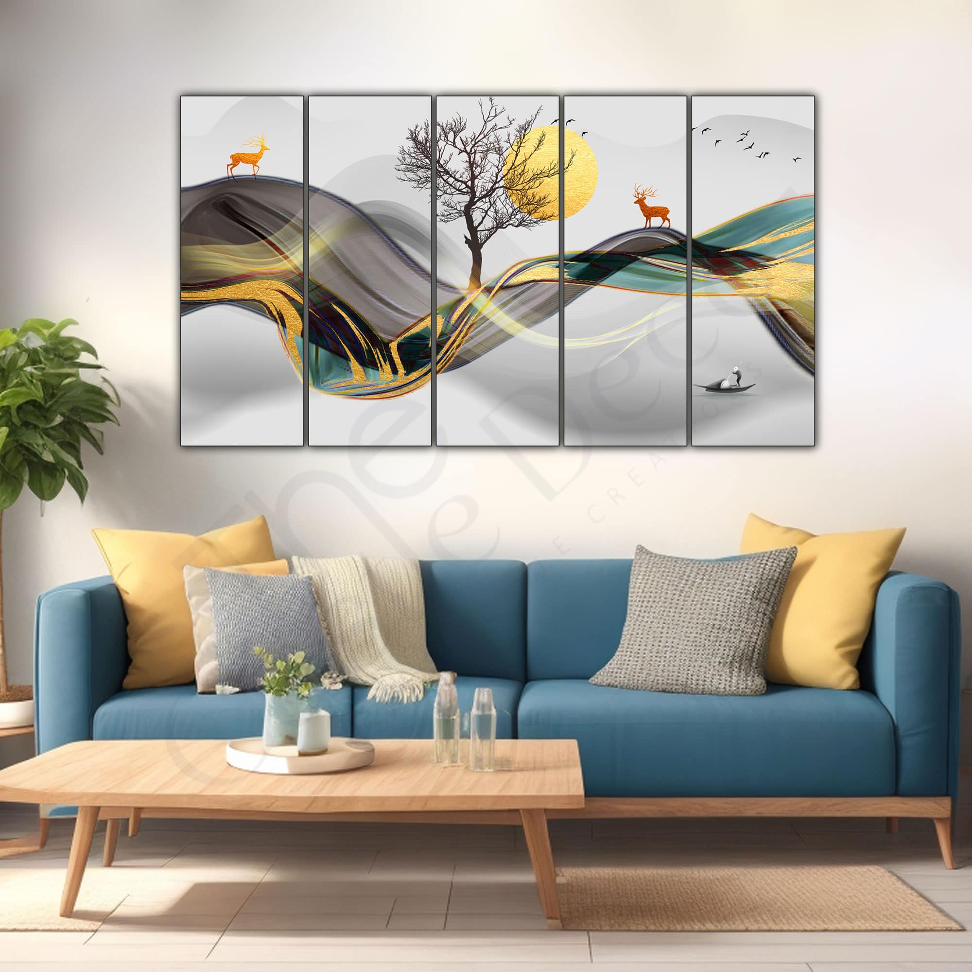 The Castle Decor Nature Art Wall Painting Wooden Framed 27x48 Inch (Style 12) - The Castle Decor