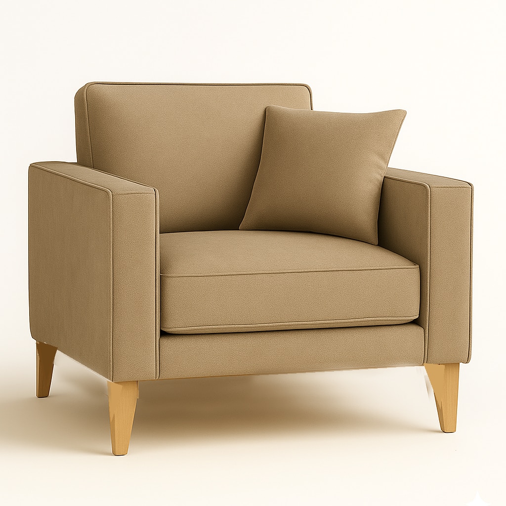 Airy 1 Seater Sofa In Leatherette Beige Color - AIAN Enterprises