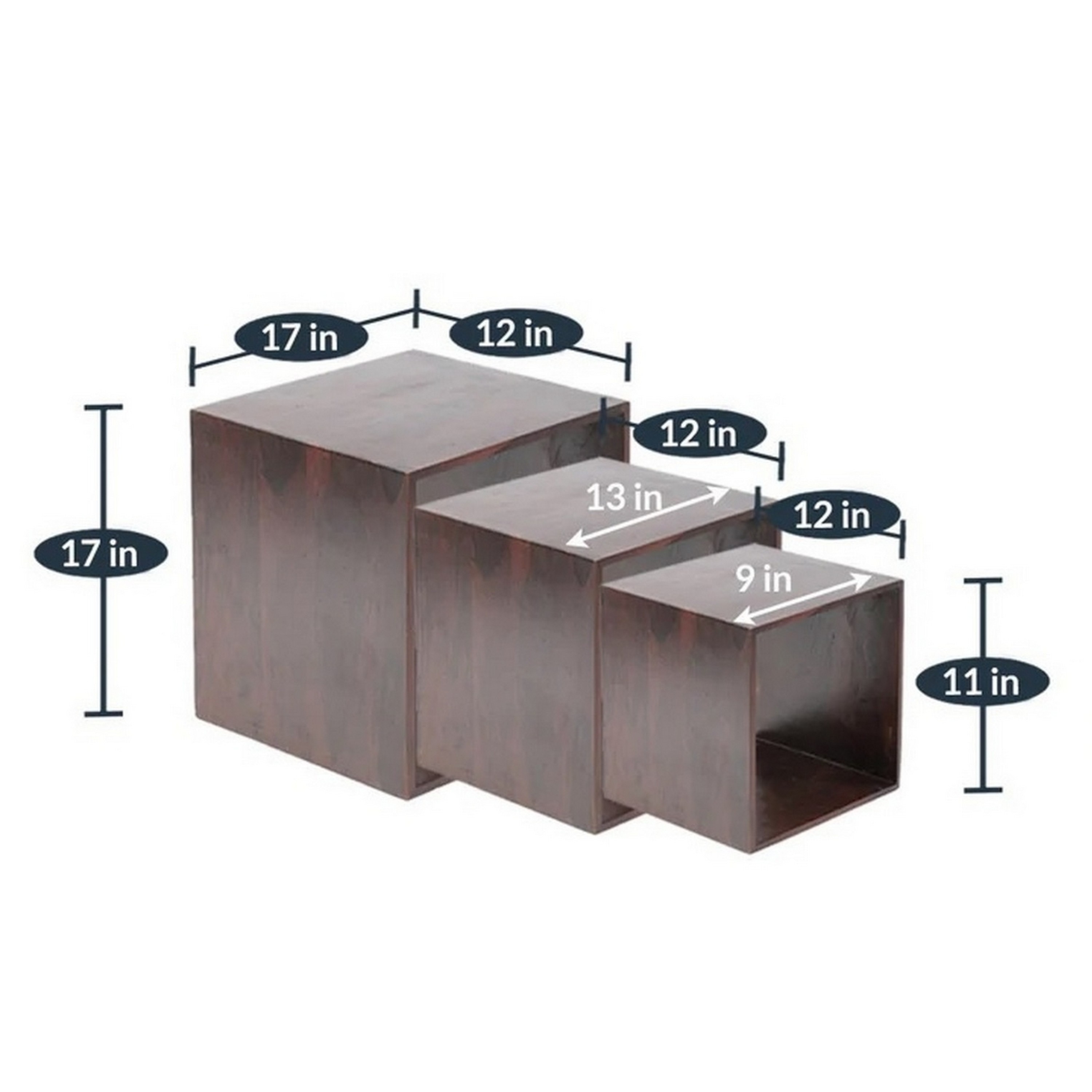 Oakara Nested Stool Set of 3