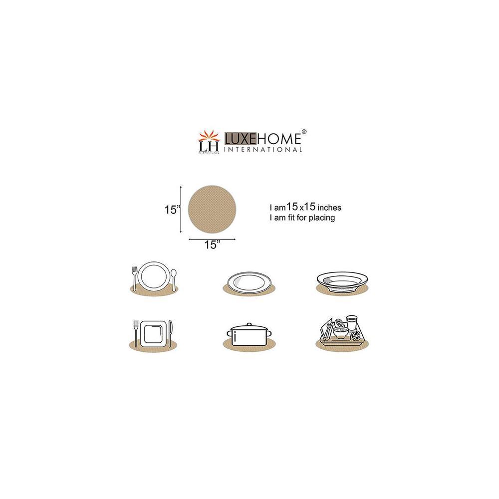 Jute Placemat (Beige , 38 CM x 38 CM , Pack of 4 )