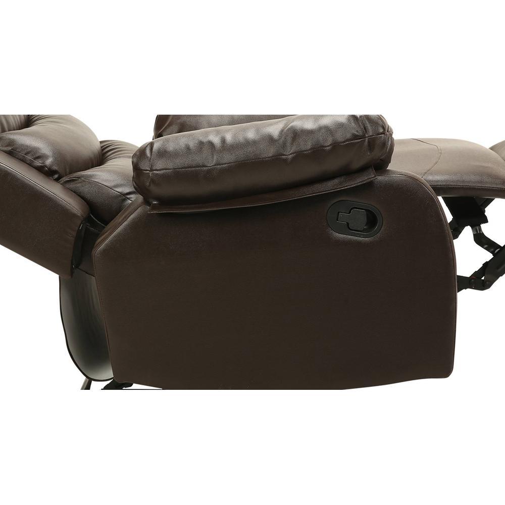 Shine Leatherette One Seater Manual Recliner in Brown Colour