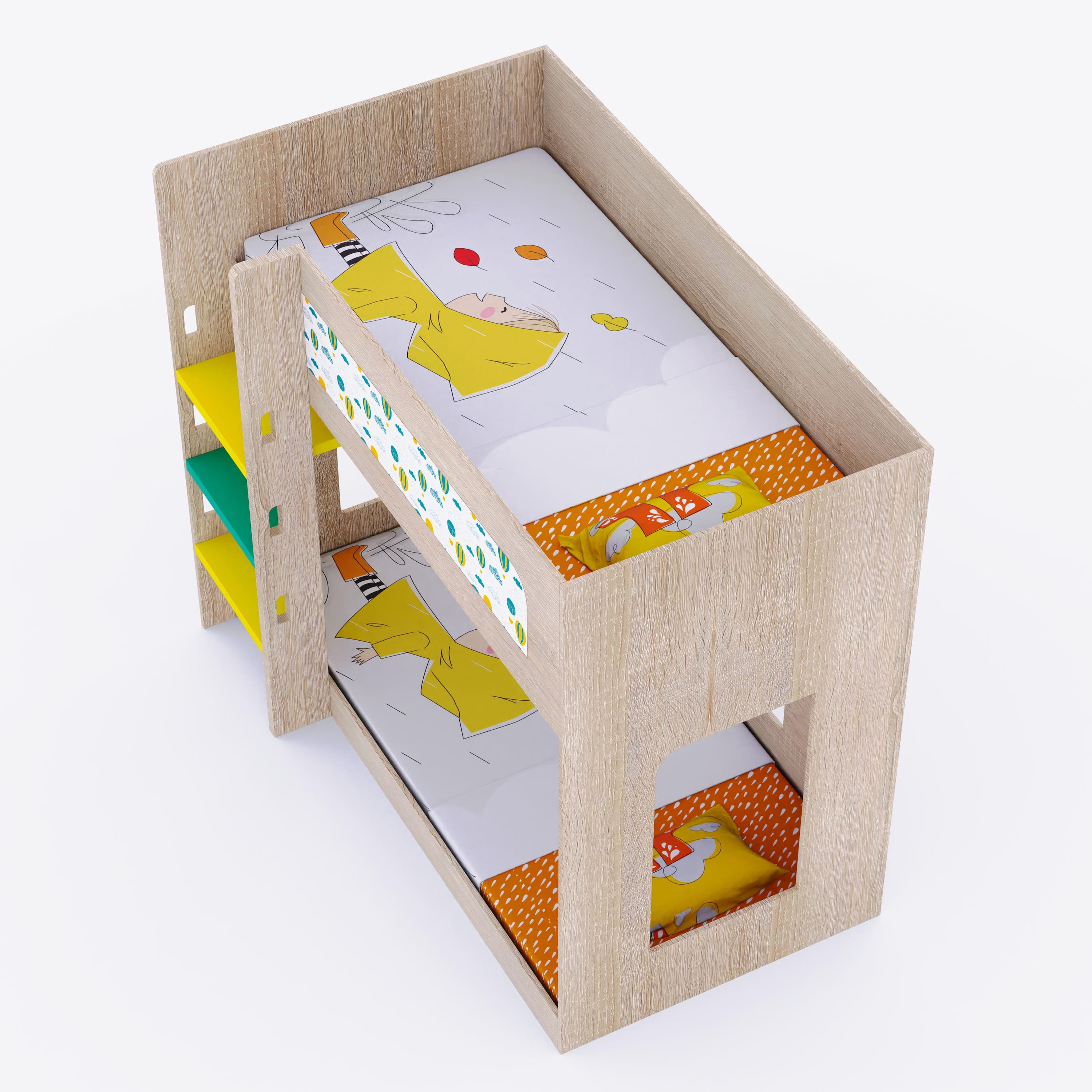 Caravan Bunk Bed Oak In Oak Colour