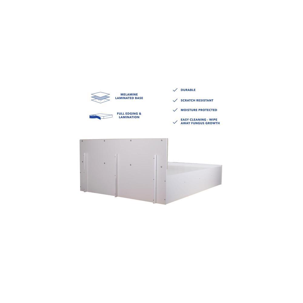 Havelock Engineered Wood Queen Size Bed In White Finish