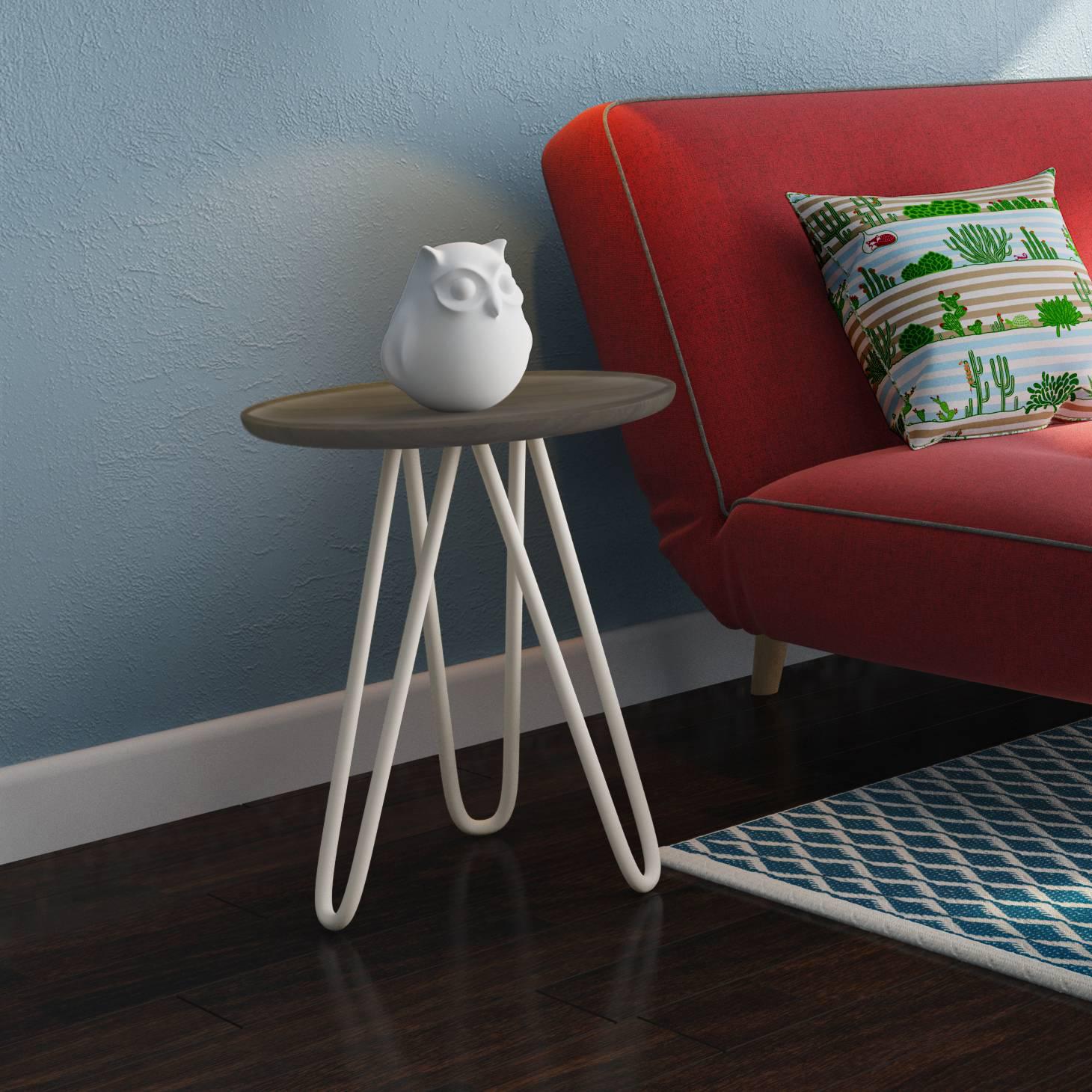 Ostra Solid Wood Side Table in Natural Finish