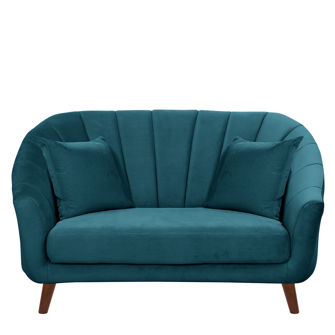Nilo Velvet 2 Seater Sofa Teal in Blue Colour