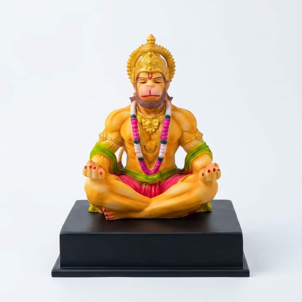 Devotional Divine Serenity Hanuman Statue in Multicolor Colour - Vedas