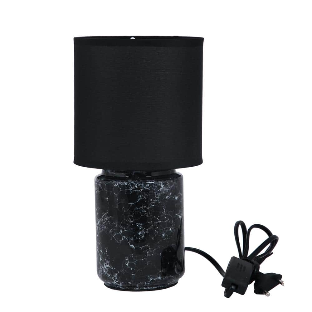Desk Lamp Black Carved Base with Modern Shade