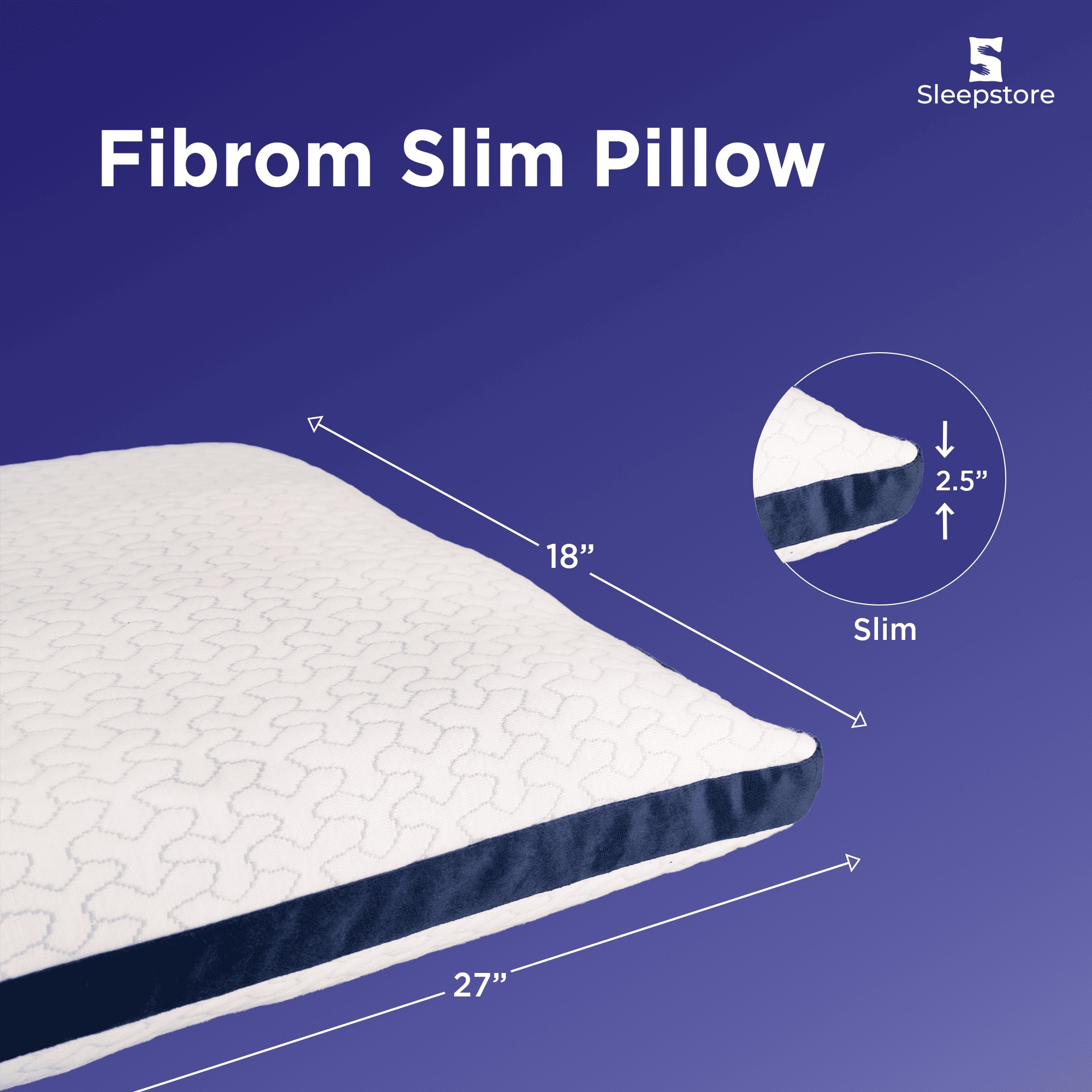 Pack of 1 Fibrom Slim Pillow