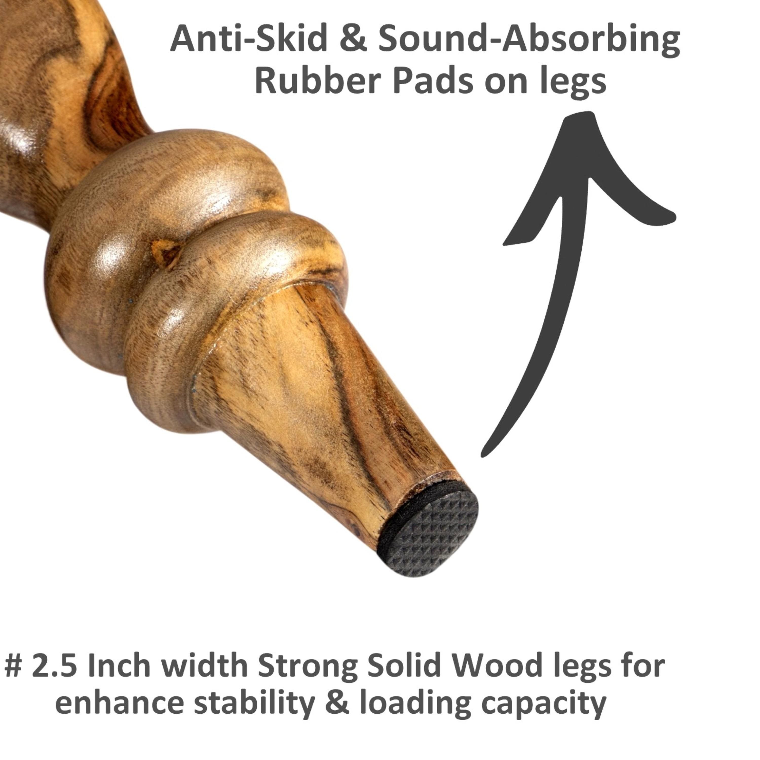 Hamilton Solid Wood Maachi Bench set with 2 Stools in Black & White Canning