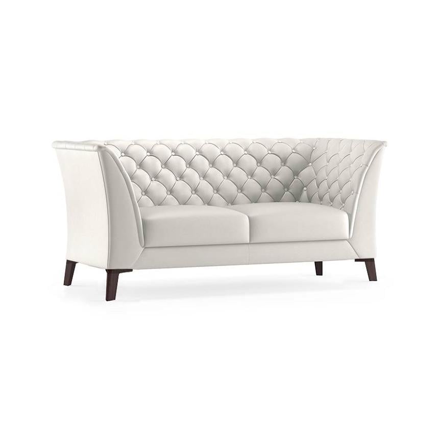 Weston 2 Seater Half Leather Sofa in White Colour