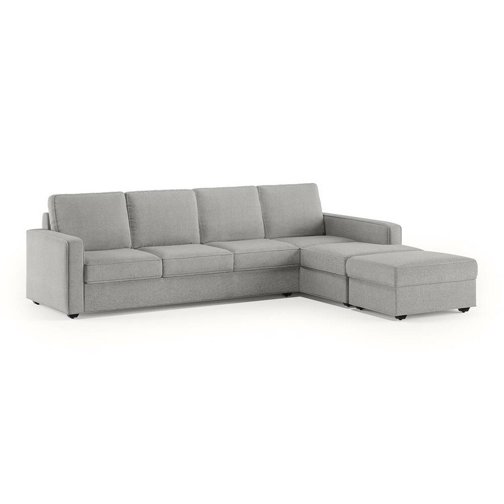 Apollo Compact Sofa (Colour : Vapour Grey, Cushion : Hard, Back Type : Regular, Seating Capacity : Right Aligned 3 Seater + Right Aligned Chaise)