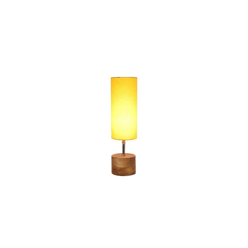 Teagan Yellow cotton & solid wood table lamp