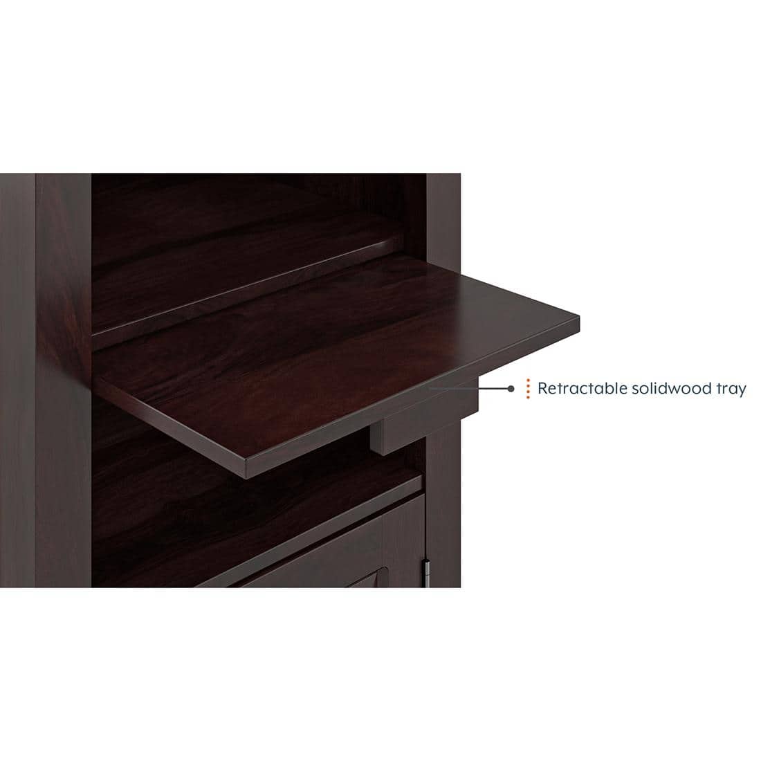 Mateo Solid Wood Bar Cabinet in Mahogany Finish