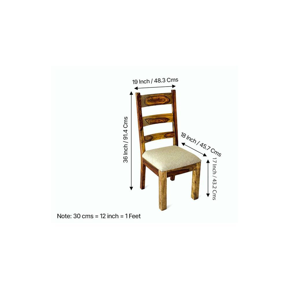 Newport Sheesham Wood   Dining Chair in Jute Beige     TEAK FINISH