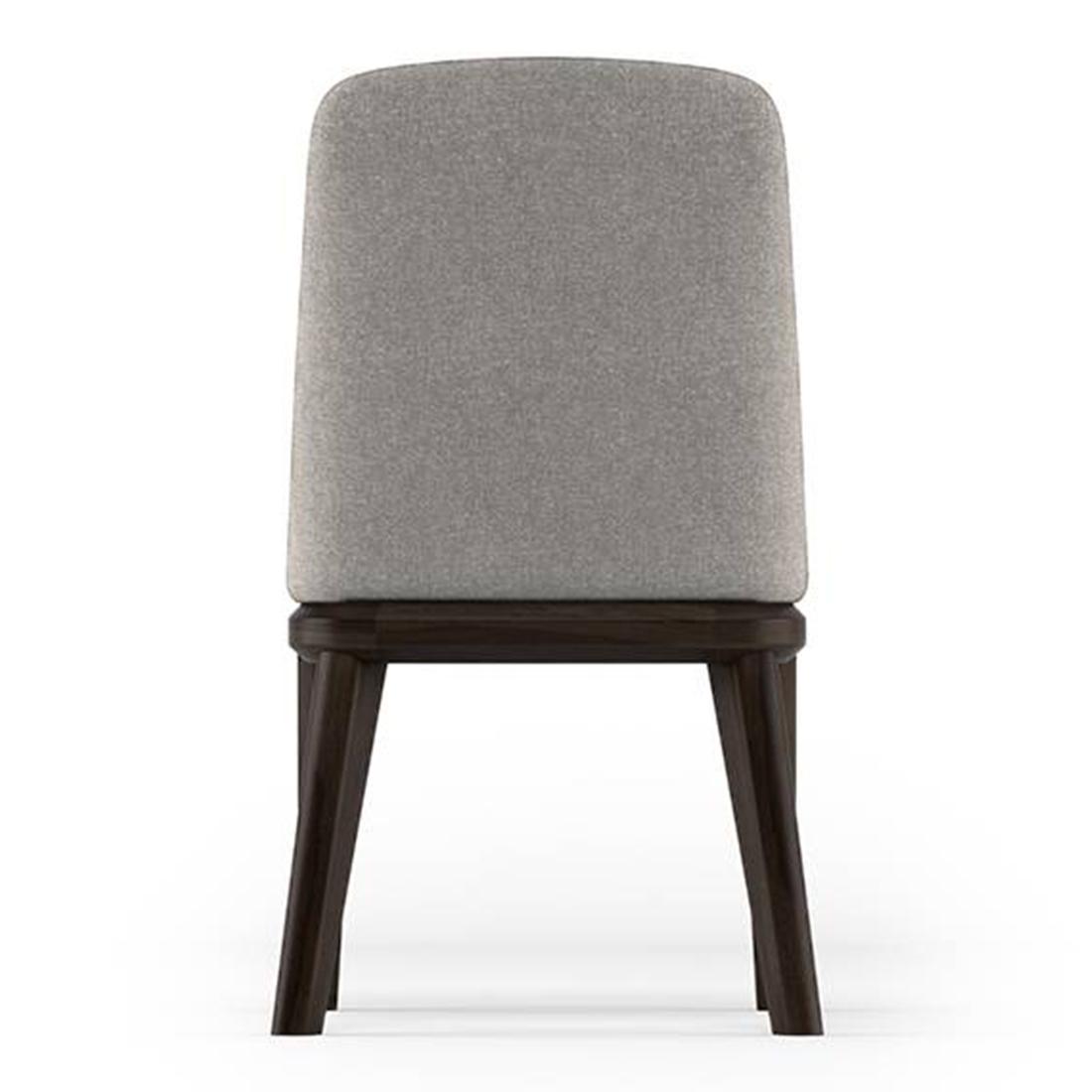 Taarkashi Solid Wood Dining Chair Set Of 2 In Ameican Walnut Finish With Gainsboro Grey Fabric Colour