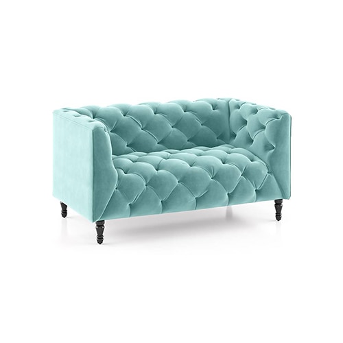 Henrietta 2 Seater Fabric Sofa (Icy Turquoise)