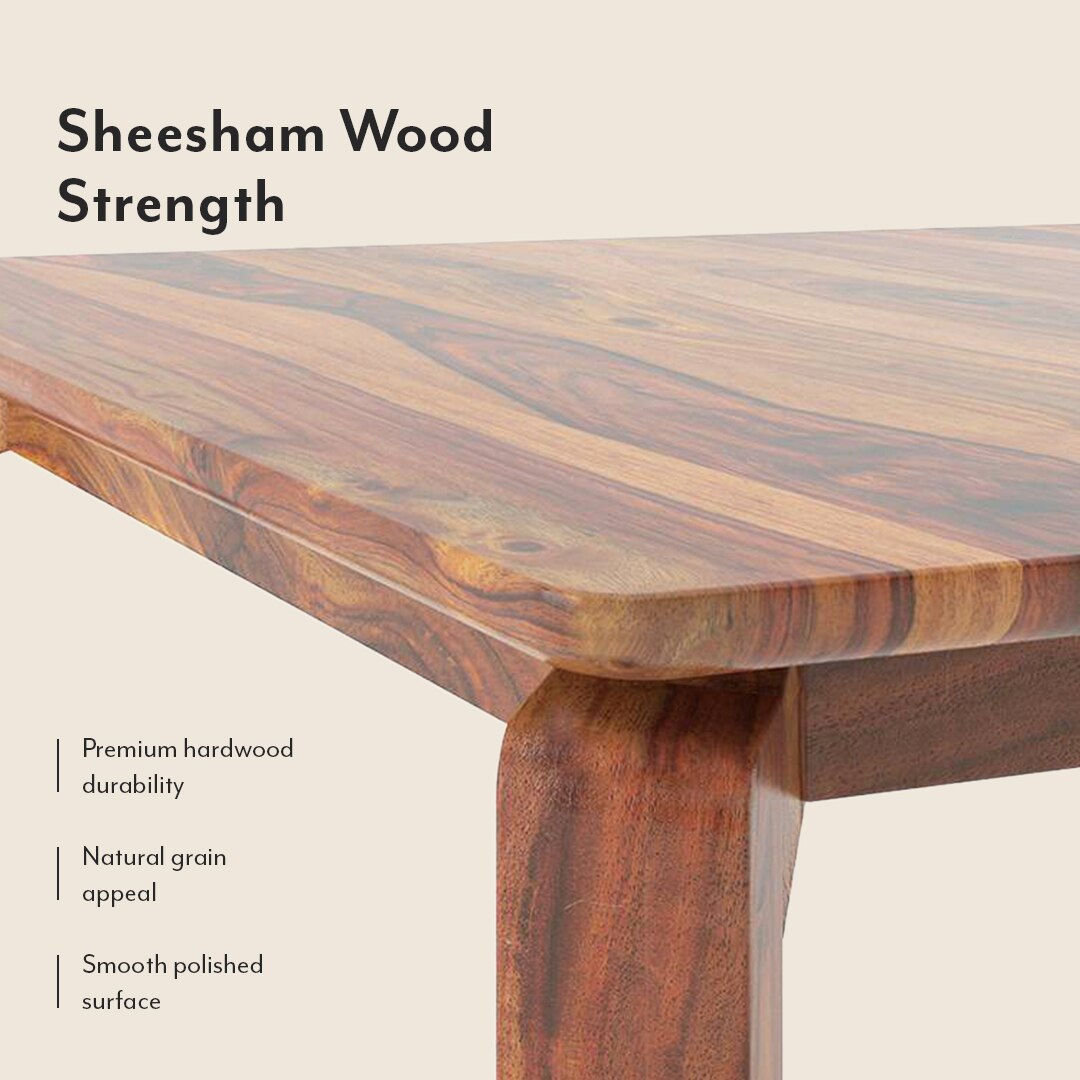 Catria - Oribi 4 Seater Dining Table Set (Colour- Burnt Orange , Finish- Teak)