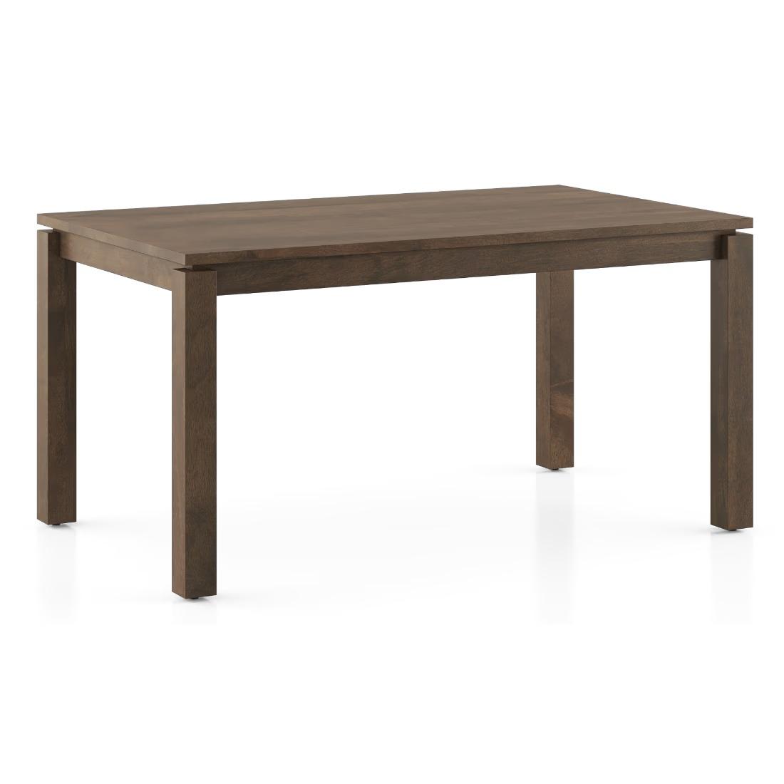 Atlas Solid Wood 6 Seater Compact Dining Table In Danish Walnut Finish with 6 Celia Dining Chair in Deep Olive Velvet Fabric