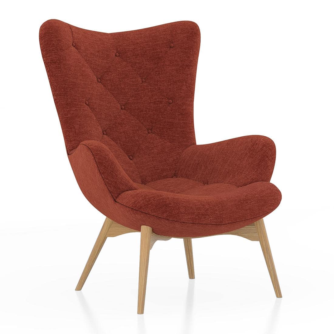 Contour Chair With Ottoman In Dark Corel