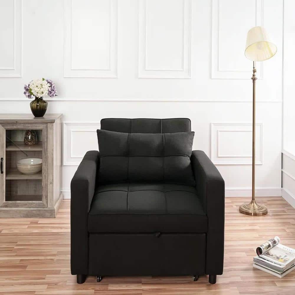 Gilbertson 1 Seater Sofa Cum Bed In Black Color