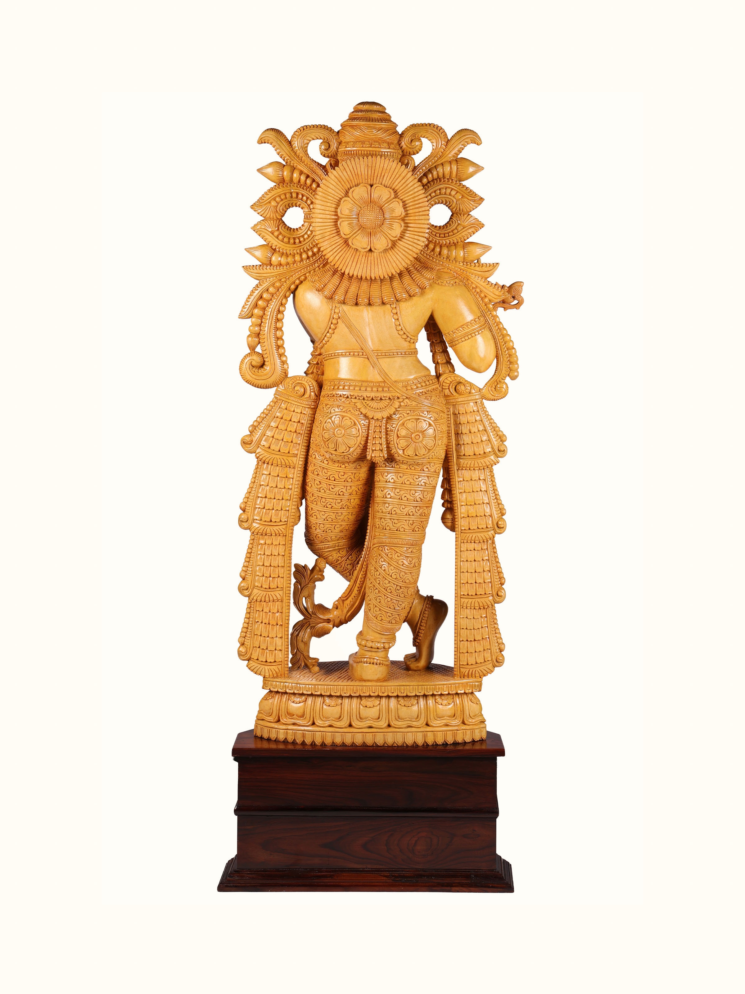 Wood Carved Krishna Idol