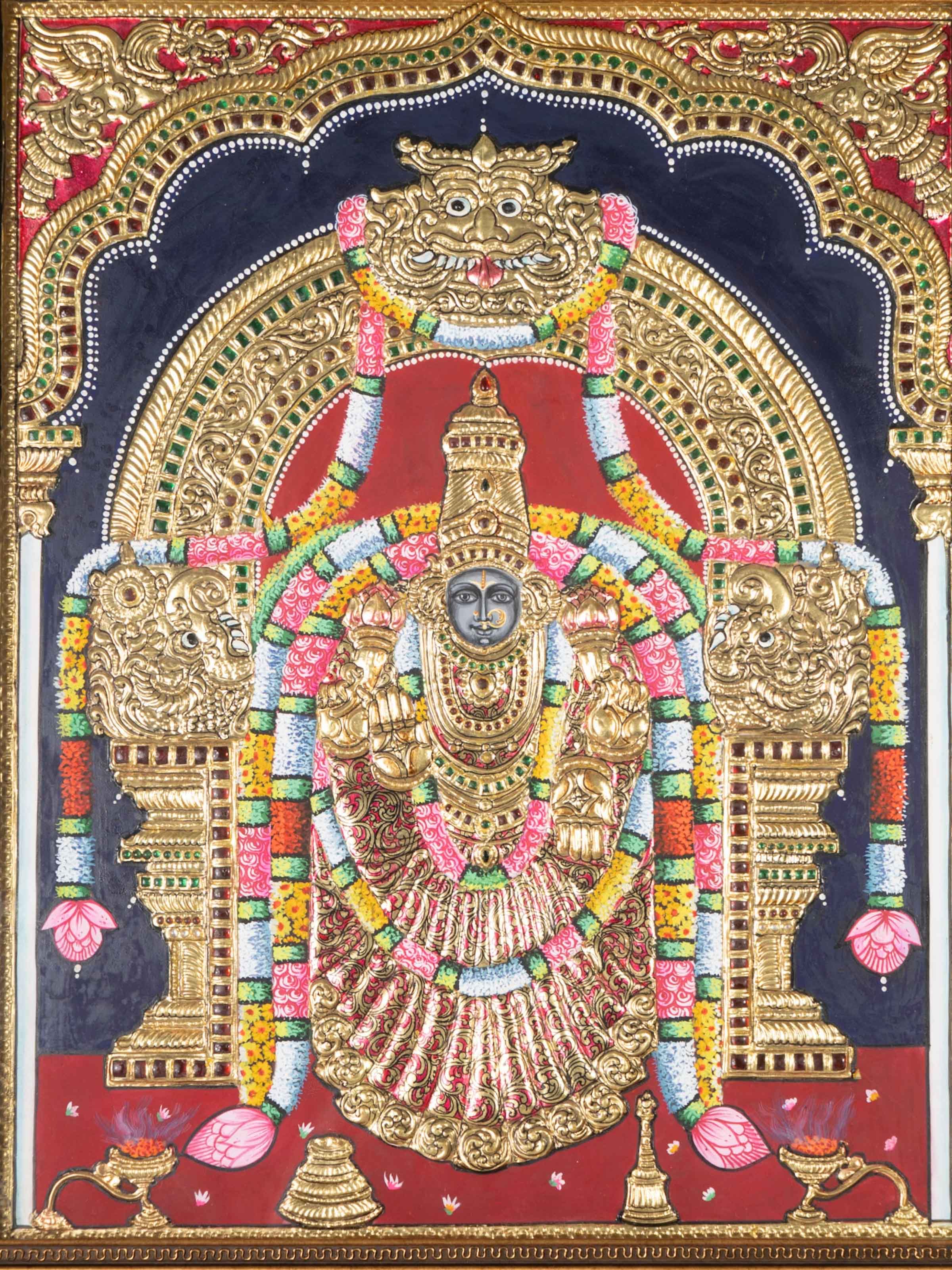 Goddess Padmavathi Thanjavur Painting