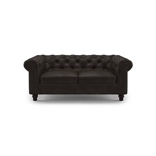 Winchester 2 Seater Leatherette Sofa in Chocolate Colour