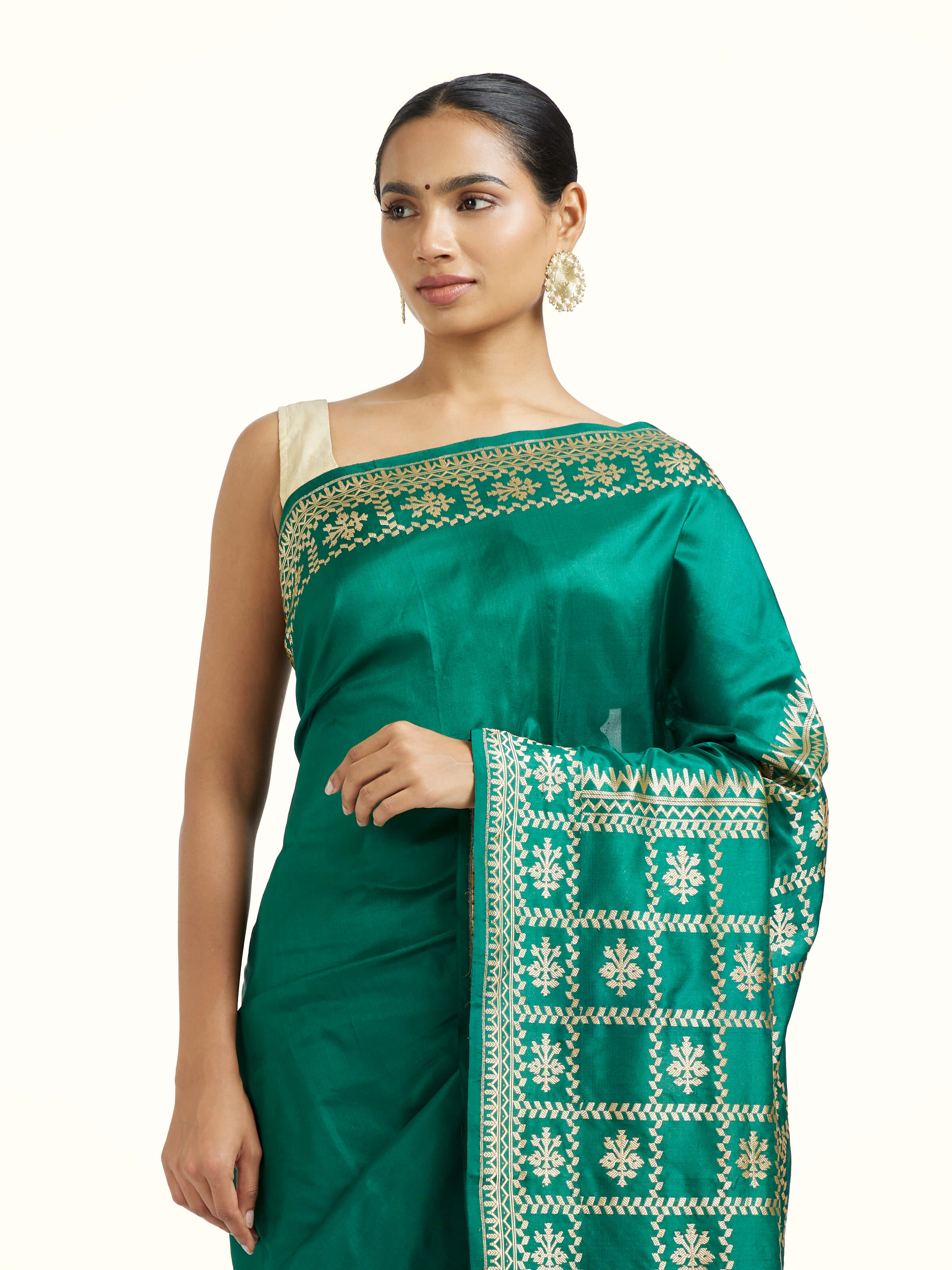 Green Mulberry Katan Silk Banarasi Saree