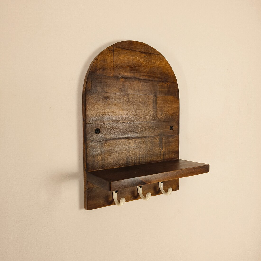 Valencia Wooden Wall Shelf Organiser With Key Holders