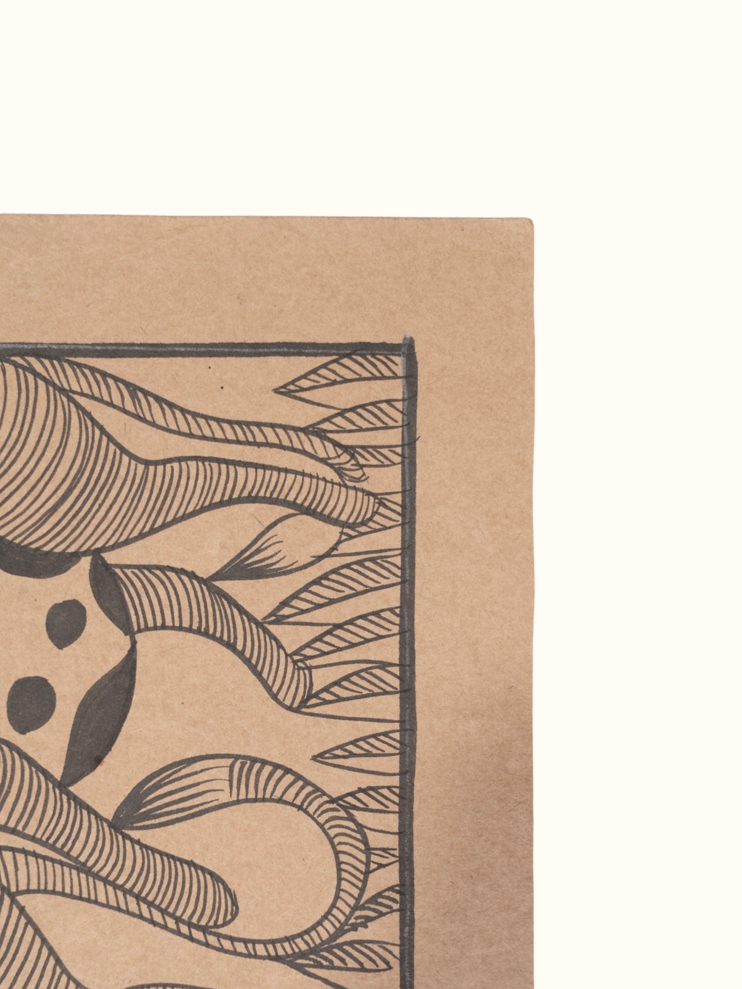 Detail shot of Kalighat Patachitra Jungle Painting