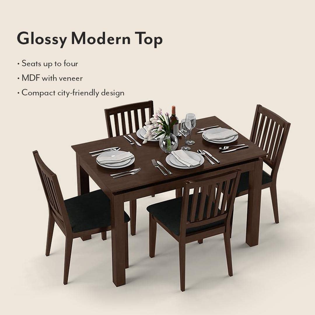 Diner 4 Seater Dining Table Set (With Upholstered Chairs)