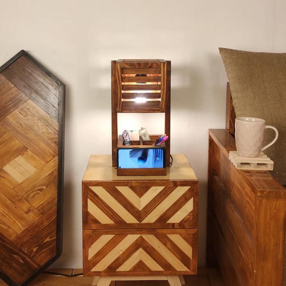 Minister Wooden Table Lamp With Mobile Stand