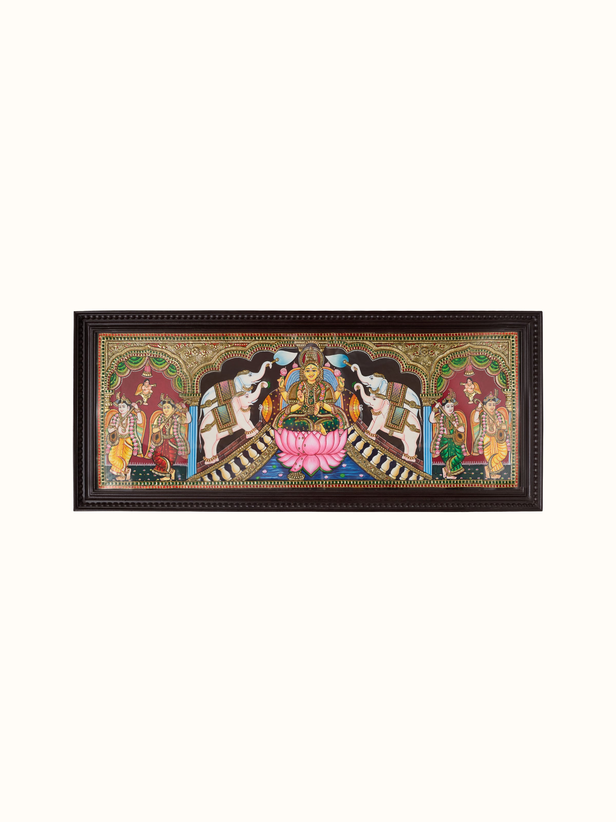 Lakshmi Thanjavur Teak Wood Painting