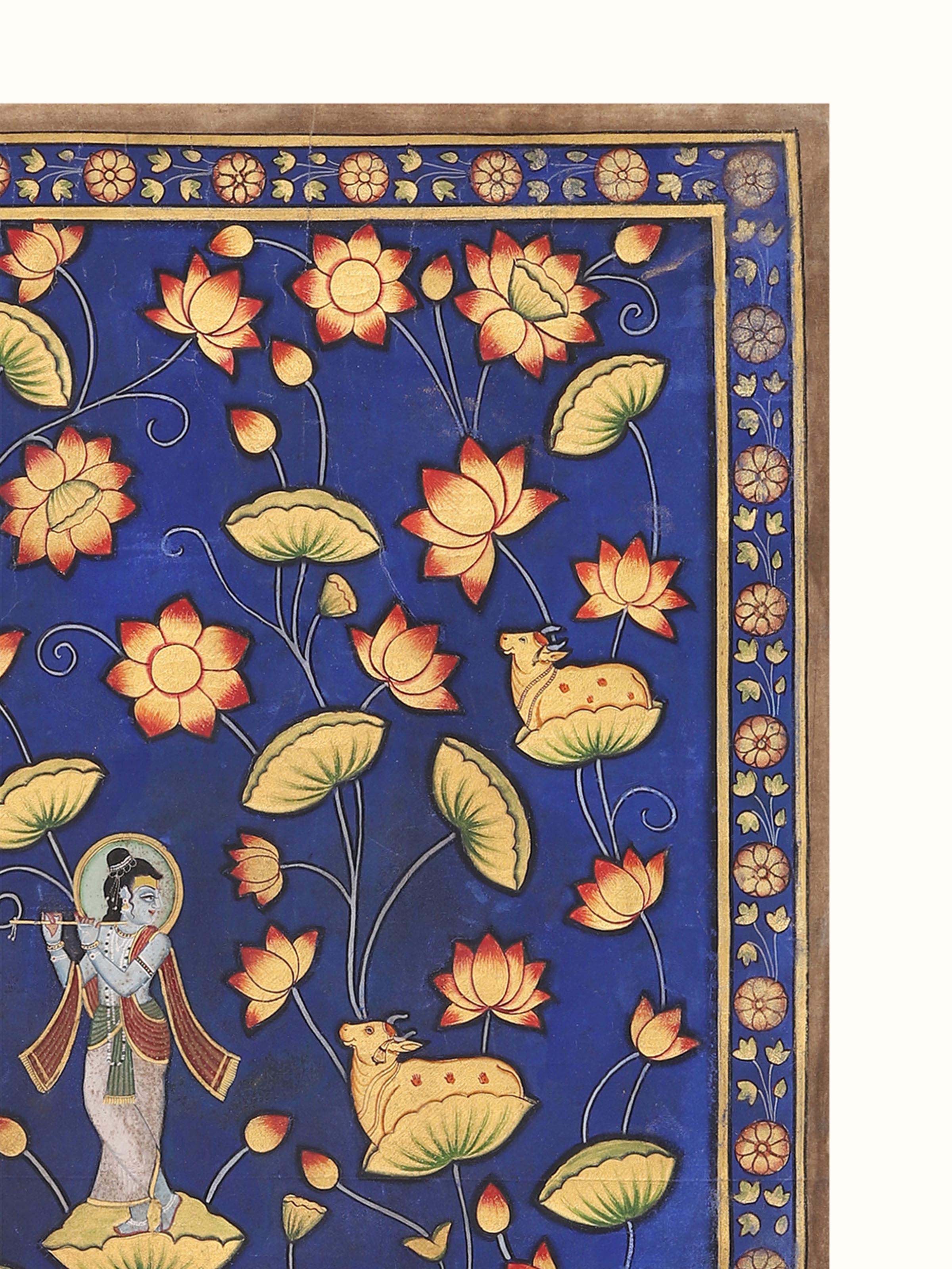 Kamal Talai Krishna Pichwai Painting