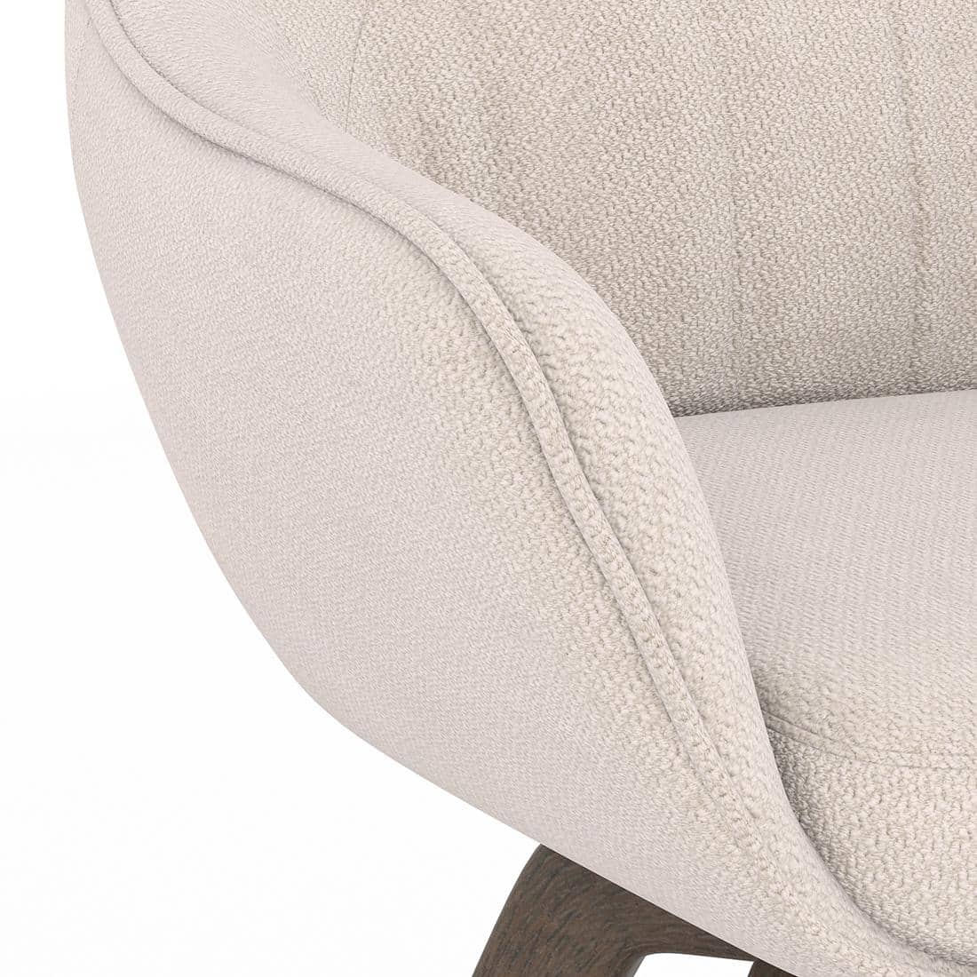 Wella Swivel Solid Wood Dining Chair Set of 2 in Beige Fabric